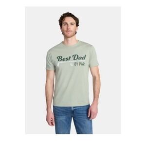 Celebrate! Men's Green Best Dad By Par Golf Graphic Crew Neck T-Shirt S Reg